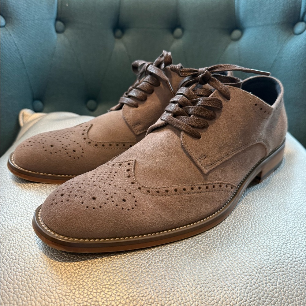 Joseph Abboud Suede Brown Oxfords